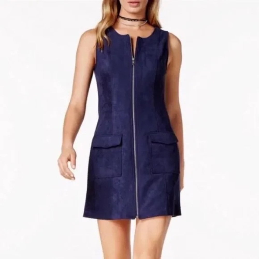 Jack by BB Dakota Navy Zip-Front Mini Dress